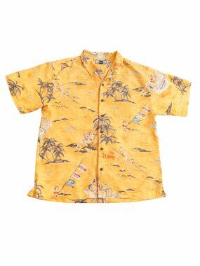Tommy Bahama 100% Silk Hawaiian Shirt Men’s XL Aloha Beach Pin Up Camp Shirt EUC